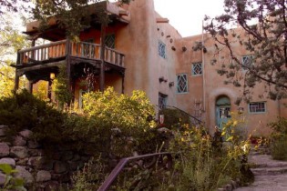 Witter Bynner adobe-style, two-story house