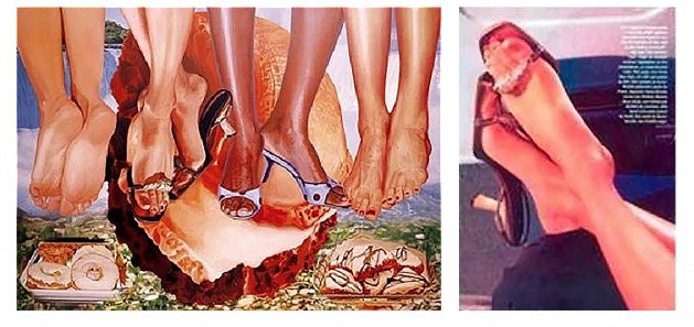 A collage of images of a person's feet  AI-generated content may be incorrect. 